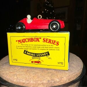 1998 Matchbox Series Red A Moko Race Car Ornament No. 52 Nice Condition